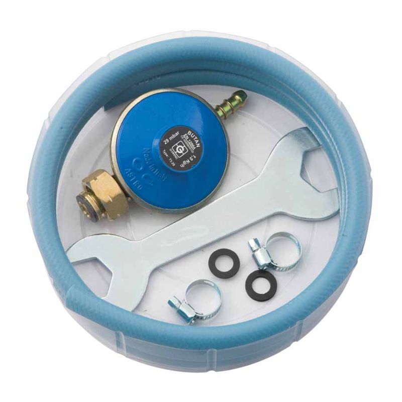 Gasschlauch-Set für Gasbrenner 1,5 m mit Regler & Schlüssel (Art.-Nr. 3307)